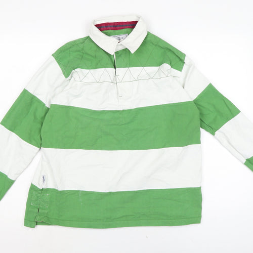 Lazy Jacks Mens Green Cotton Polo Size S Collared Button