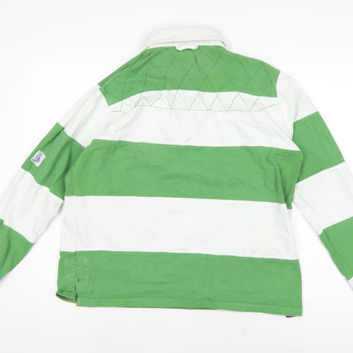 Lazy Jacks Mens Green Cotton Polo Size S Collared Button