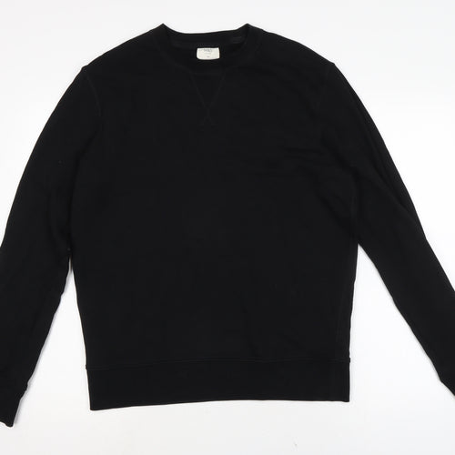 Marks and Spencer Womens Black Crew Neck Cotton Pullover Jumper Size M