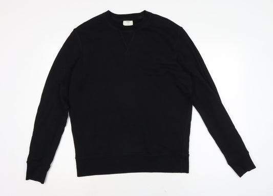 Marks and Spencer Womens Black Crew Neck Cotton Pullover Jumper Size M