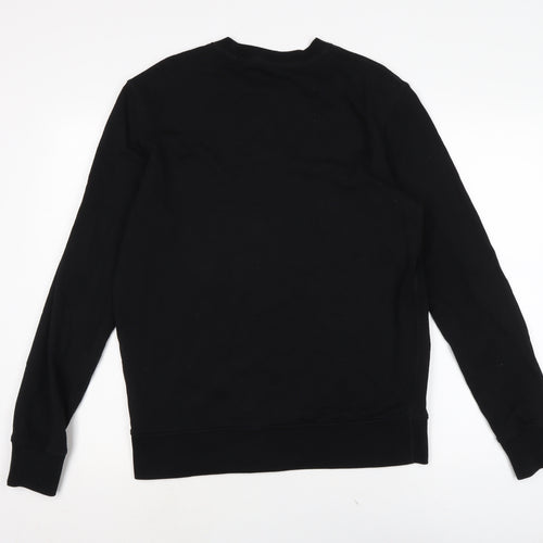 Marks and Spencer Womens Black Crew Neck Cotton Pullover Jumper Size M