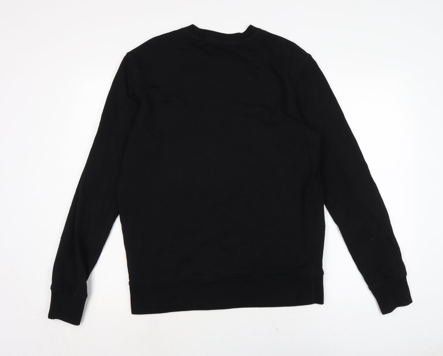 Marks and Spencer Womens Black Crew Neck Cotton Pullover Jumper Size M