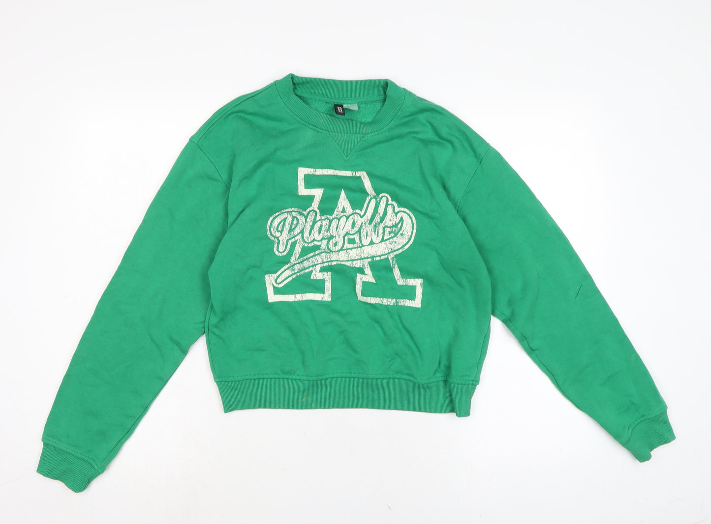 Divided Womens Green Cotton Pullover Sweatshirt Size M