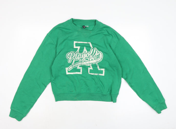 Divided Womens Green Cotton Pullover Sweatshirt Size M