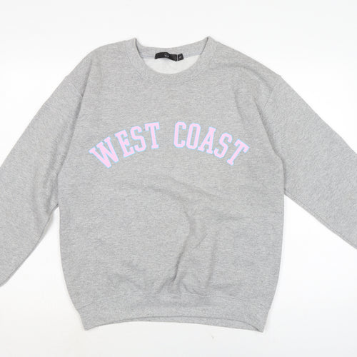 West Coast Womens Grey Cotton Pullover Sweatshirt Size S