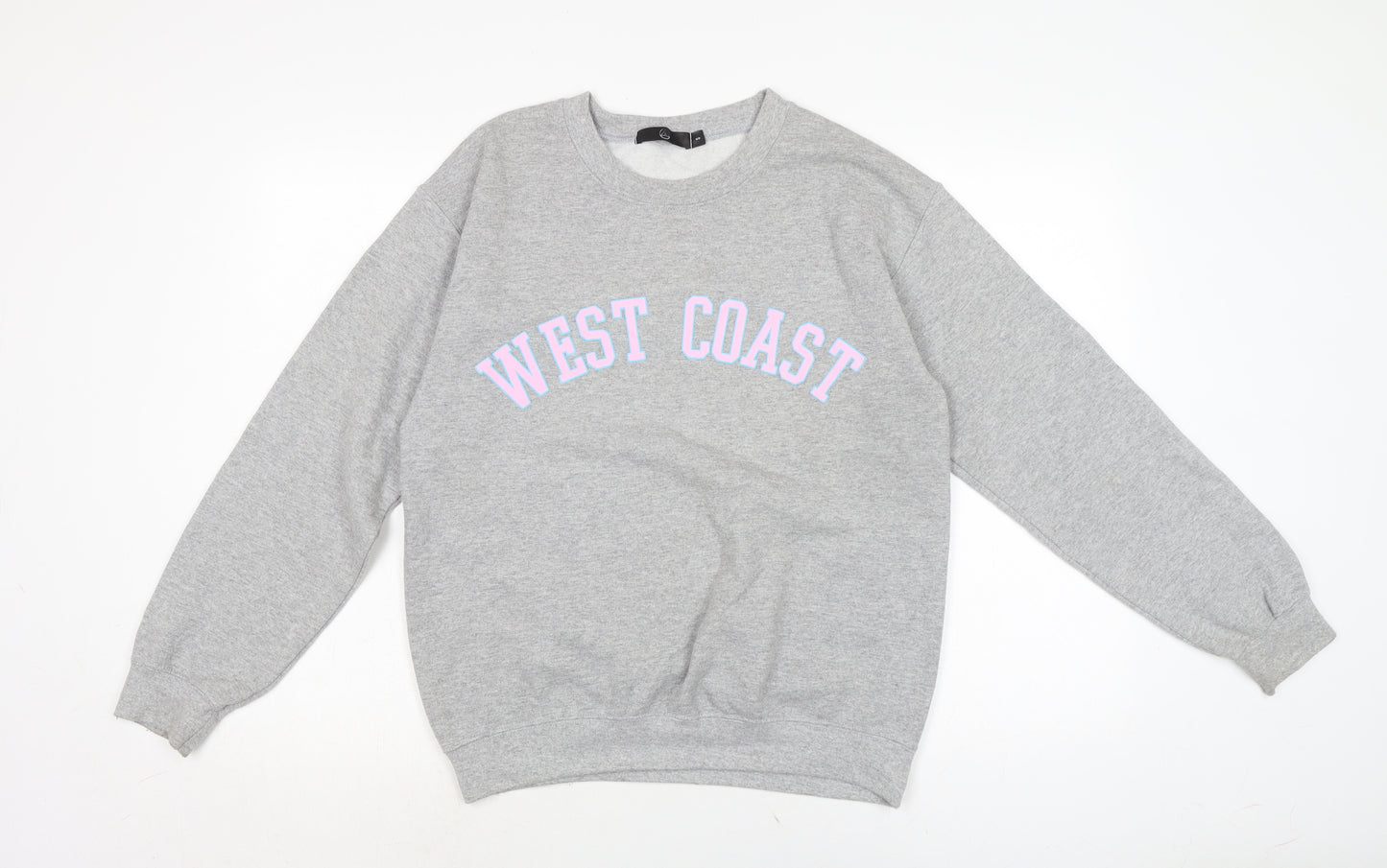 West Coast Womens Grey Cotton Pullover Sweatshirt Size S