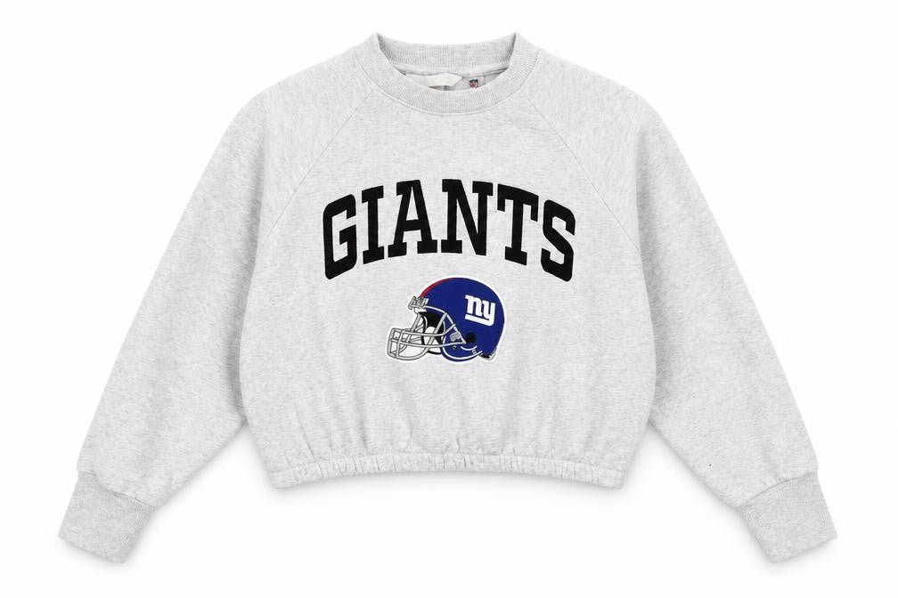 Front view of NFL women’s grey cotton pullover sweatshirt one size