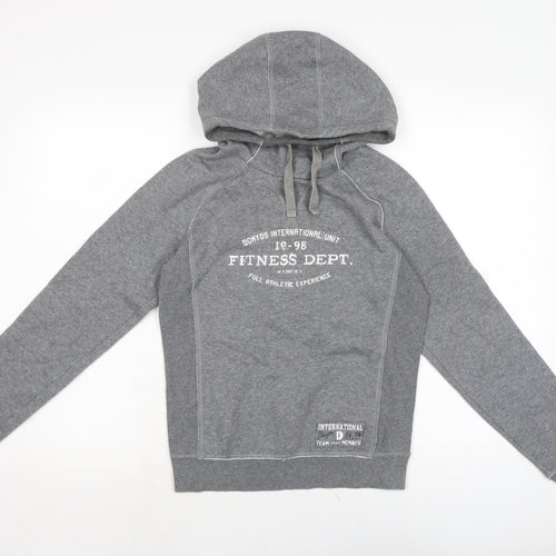 DOMYOS Mens Grey Cotton Pullover Hoodie Size S