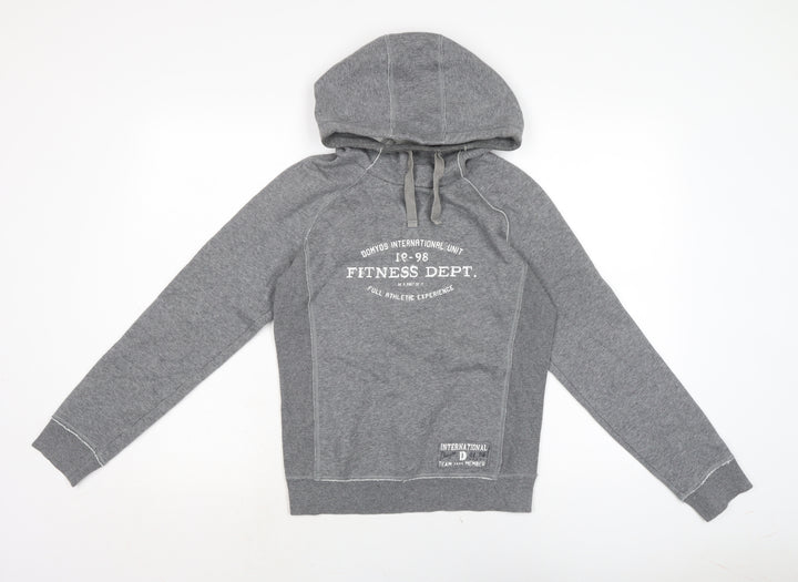 DOMYOS Mens Grey Cotton Pullover Hoodie Size S