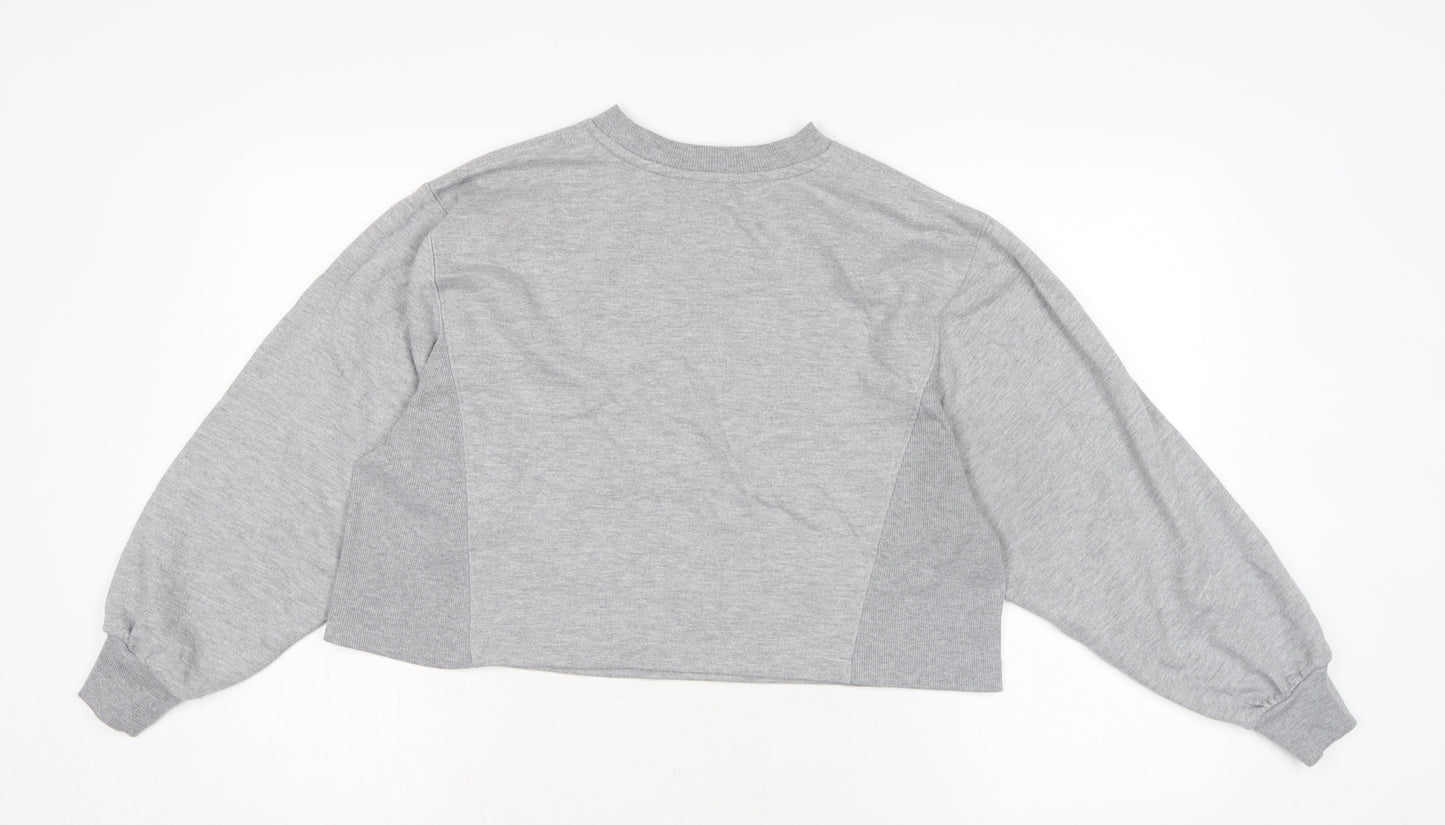 Zara Womens Grey Cotton Pullover Sweatshirt Size S