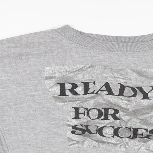 Zara Womens Grey Cotton Pullover Sweatshirt Size S