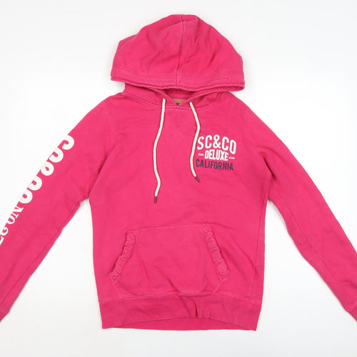 Soulcare & Co Womens Pink Cotton Pullover Hoodie Size 8