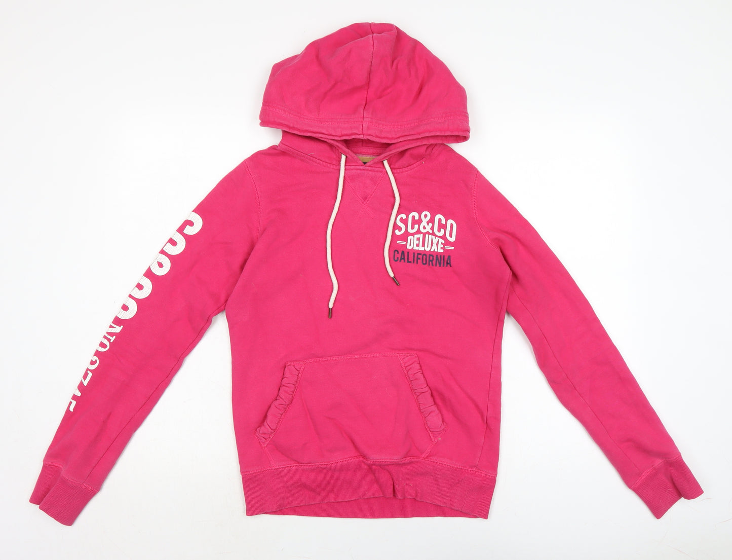 Soulcare & Co Womens Pink Cotton Pullover Hoodie Size 8