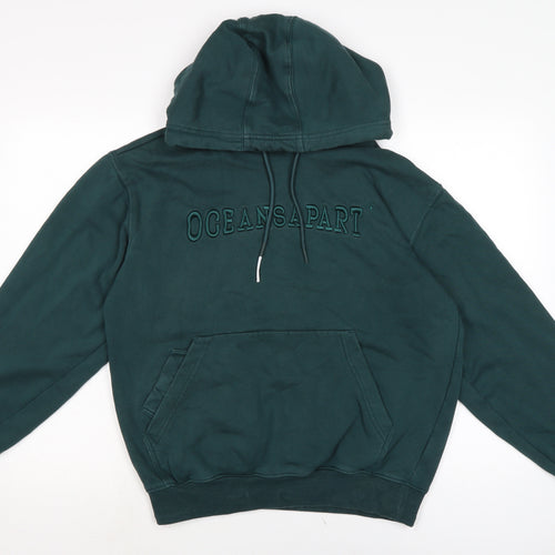Oceans apart Mens Green Cotton Pullover Hoodie Size M