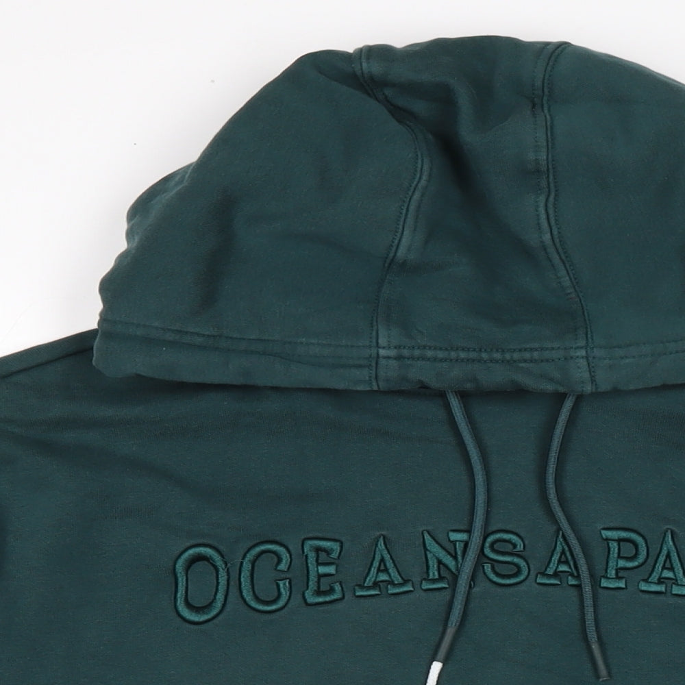 Oceans apart Mens Green Cotton Pullover Hoodie Size M