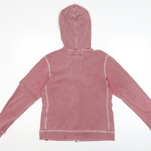 The White stufff Womens Pink Cotton Full Zip Hoodie Size S