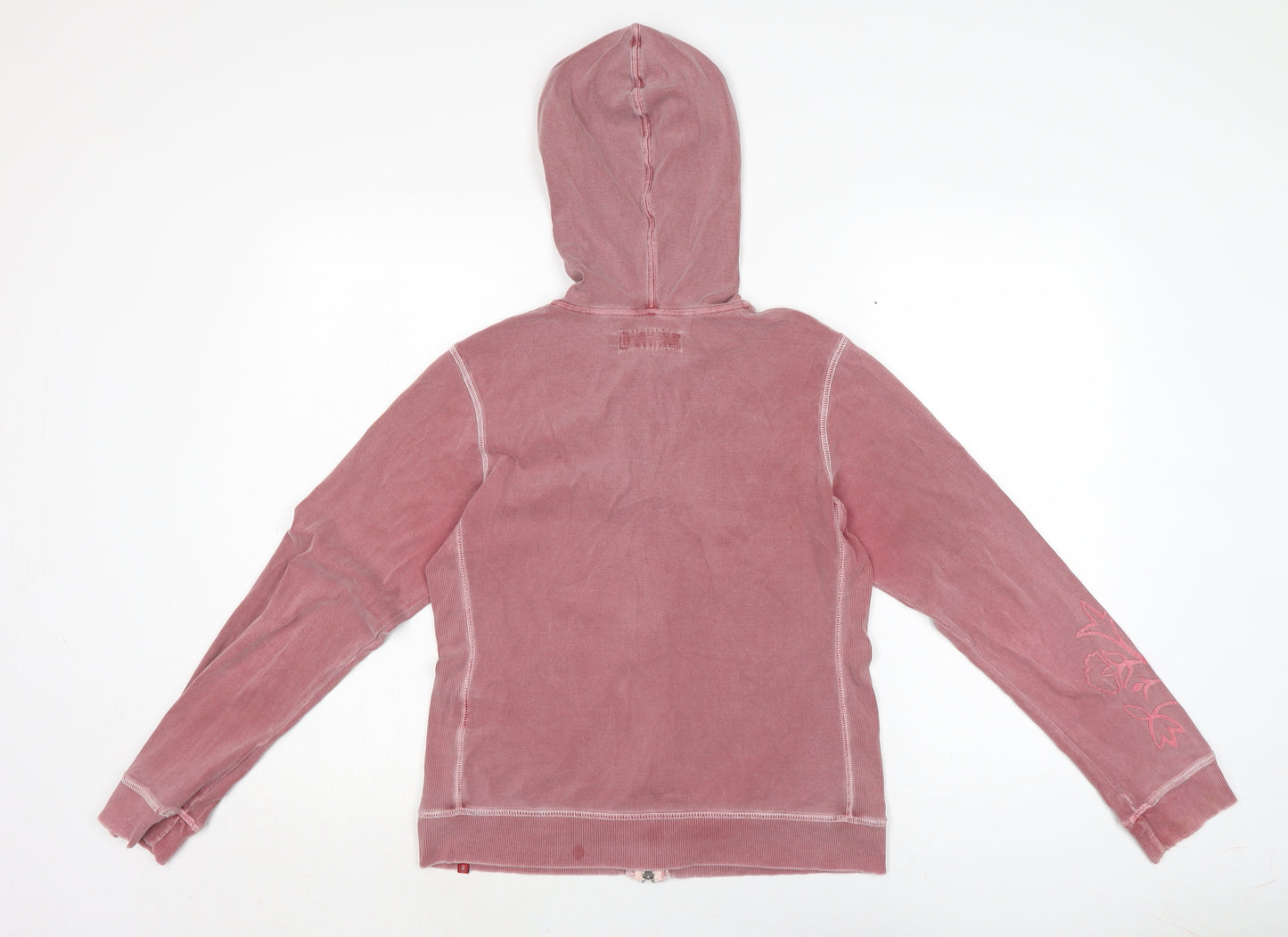 The White stufff Womens Pink Cotton Full Zip Hoodie Size S