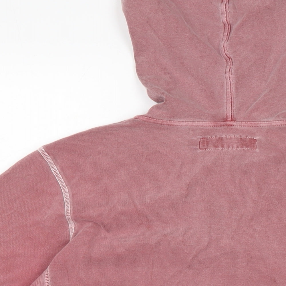 The White stufff Womens Pink Cotton Full Zip Hoodie Size S