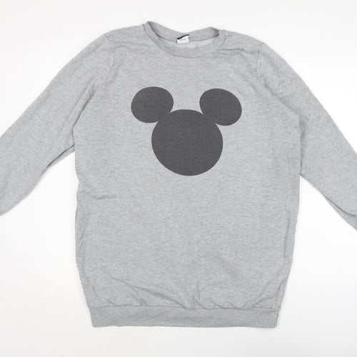 Disney Womens Grey Cotton Pullover Sweatshirt Size L