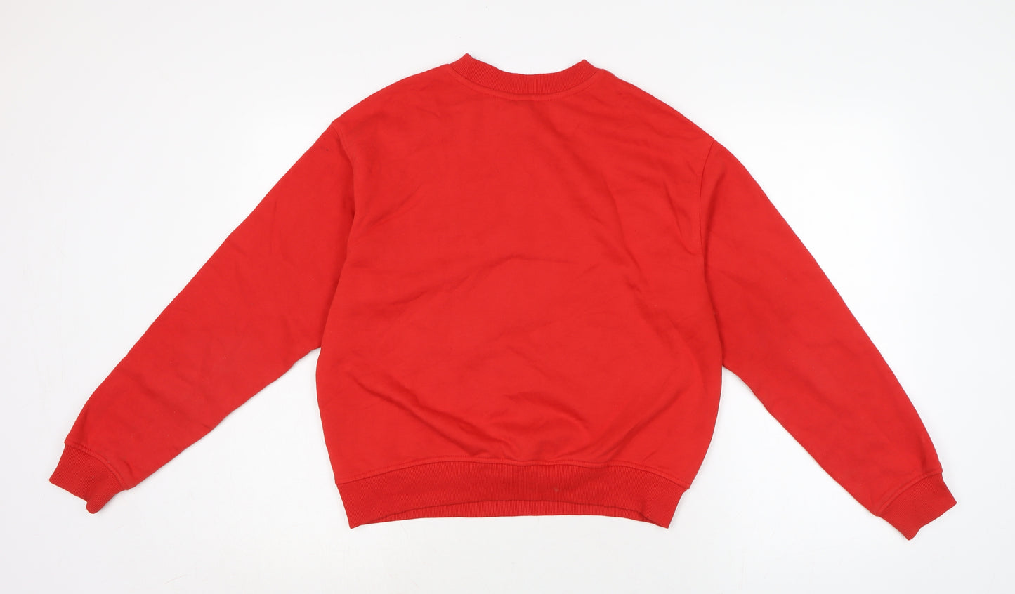Divided Womens Red Cotton Pullover Sweatshirt Size M