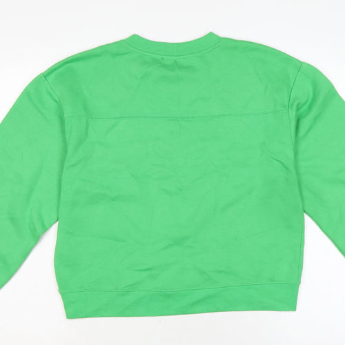 Zara Womens Green Cotton Pullover Sweatshirt Size M