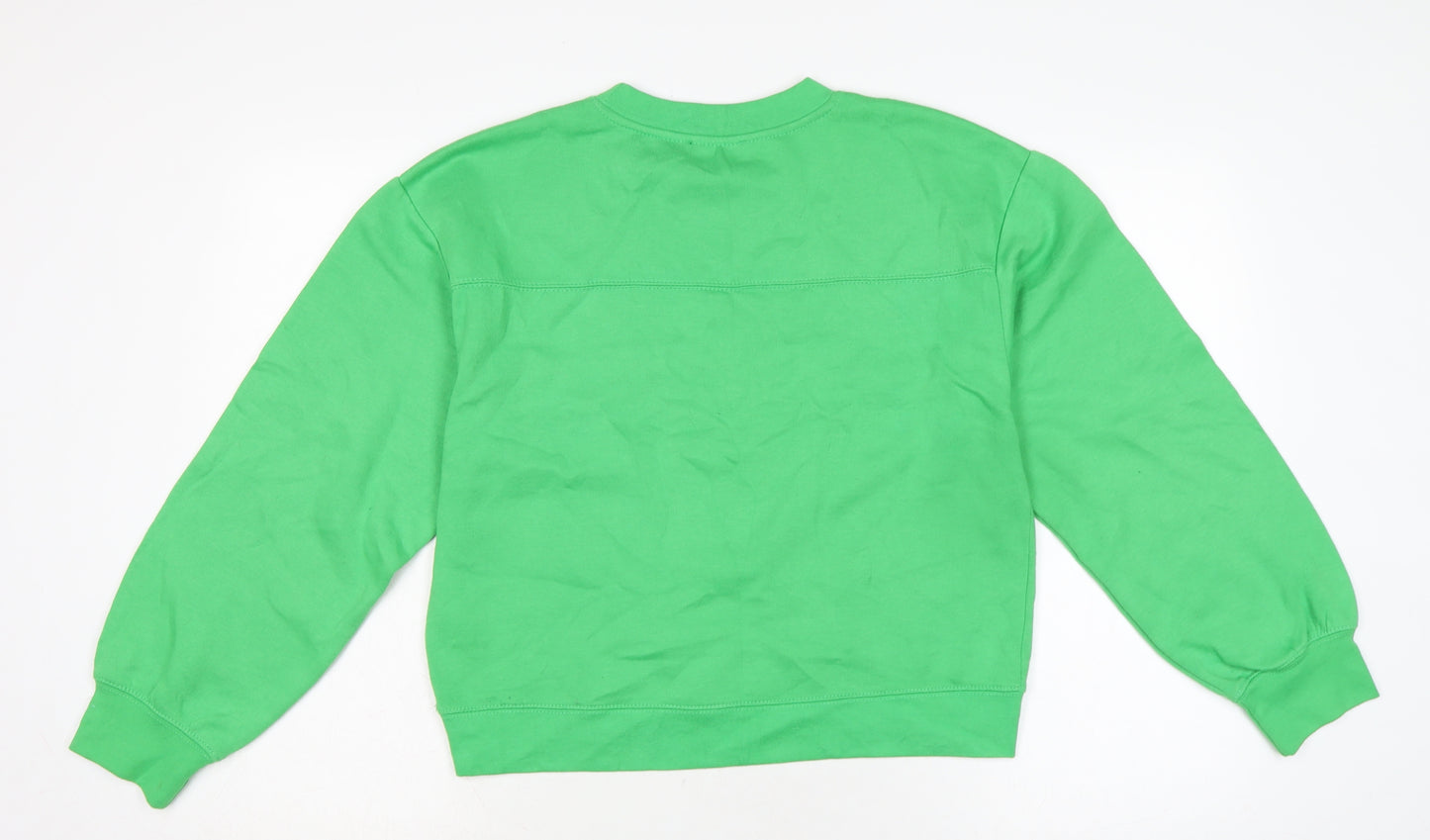 Zara Womens Green Cotton Pullover Sweatshirt Size M