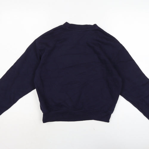 Divided Womens Blue Cotton Pullover Sweatshirt Size S