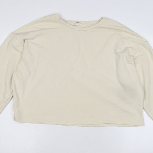 River Island Womens Ivory Cotton Pullover Sweatshirt Size 8