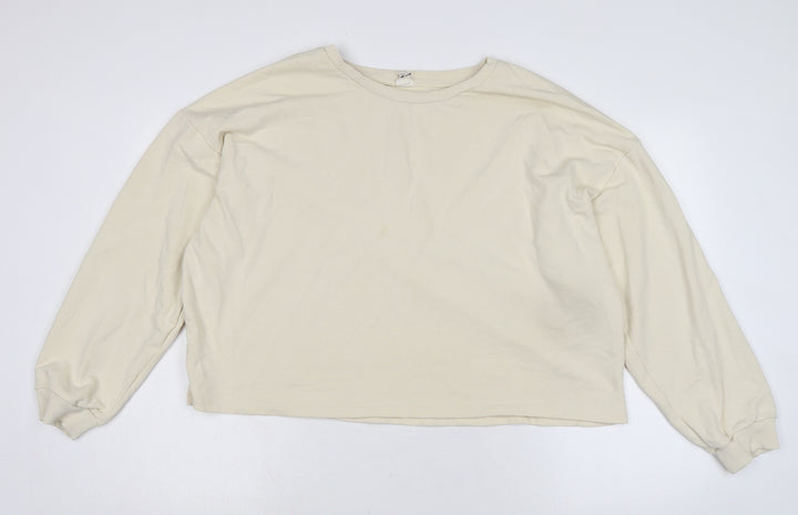 River Island Womens Ivory Cotton Pullover Sweatshirt Size 8