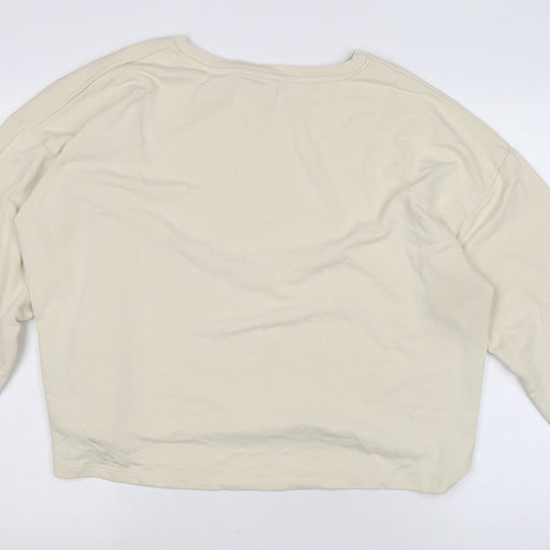 River Island Womens Ivory Cotton Pullover Sweatshirt Size 8