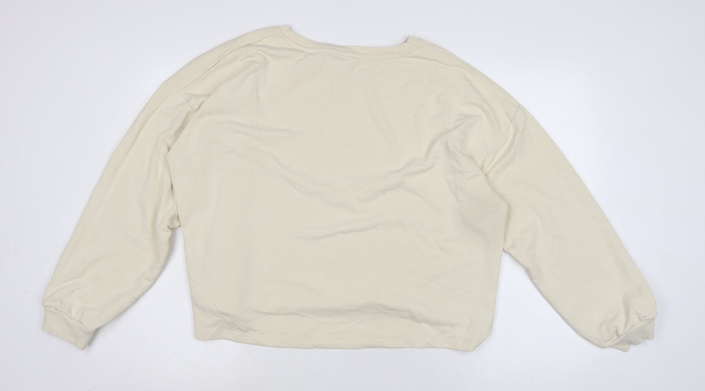 River Island Womens Ivory Cotton Pullover Sweatshirt Size 8