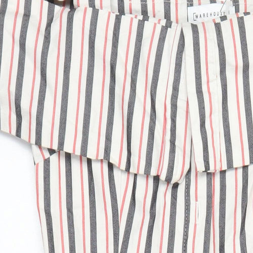 Warehouse Womens Multicoloured Striped Cotton A-Line Size 8 Square Neck