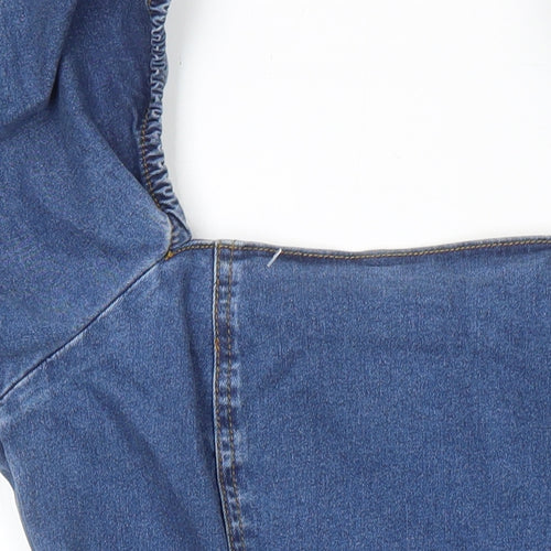 New Look Womens Blue Polyester Shift Size 14 Square Neck