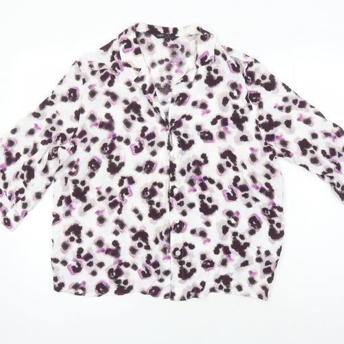 M&S Collection Womens Multicoloured Floral Viscose Tunic Blouse Size 16 Collared