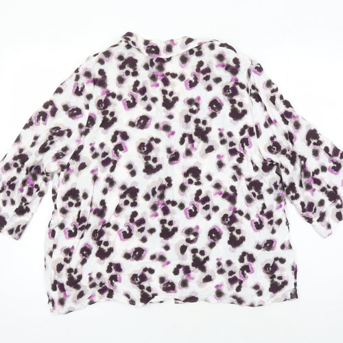 M&S Collection Womens Multicoloured Floral Viscose Tunic Blouse Size 16 Collared