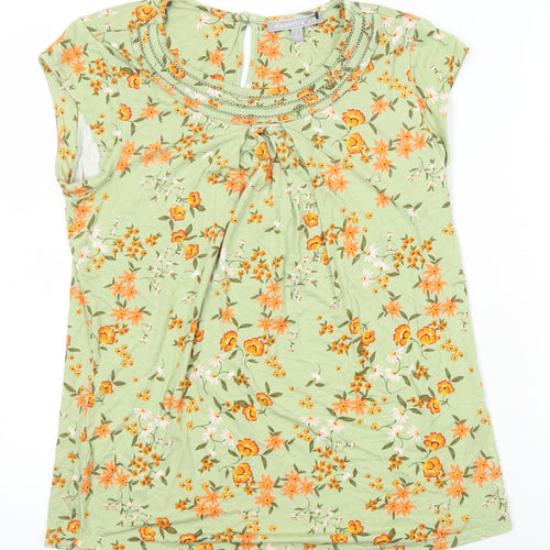 Daniel Rainn Womens Multicoloured Floral Viscose Tunic T-Shirt Size S Scoop Neck