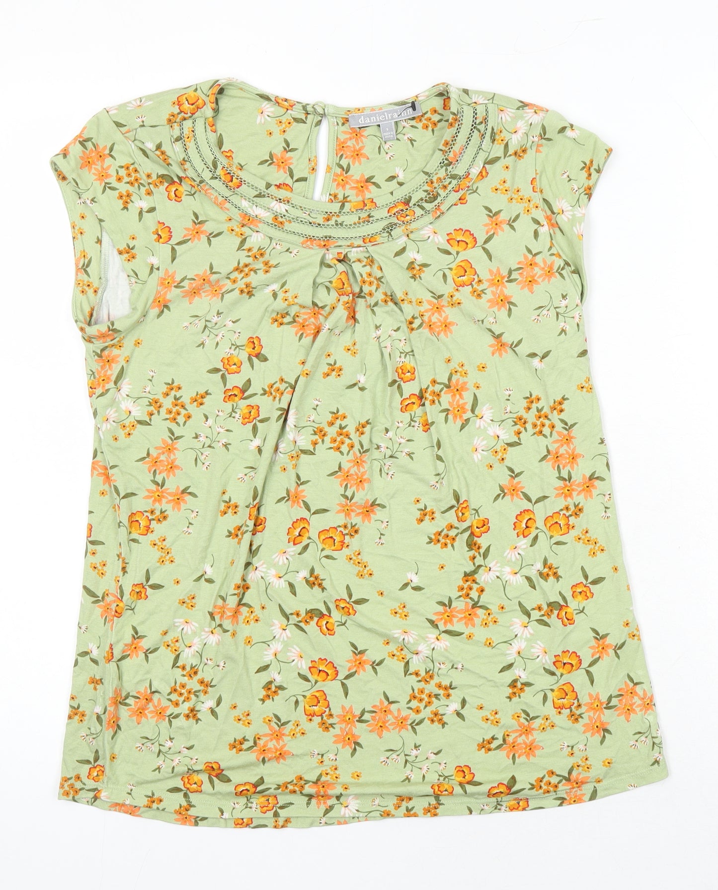 Daniel Rainn Womens Multicoloured Floral Viscose Tunic T-Shirt Size S Scoop Neck