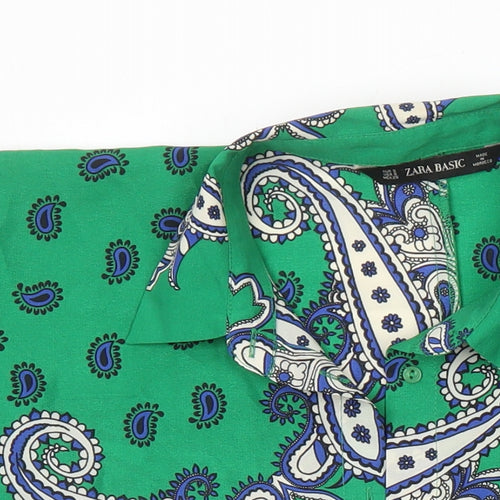 Zara Womens Multicoloured Floral Polyester Tunic Blouse Size S Collared