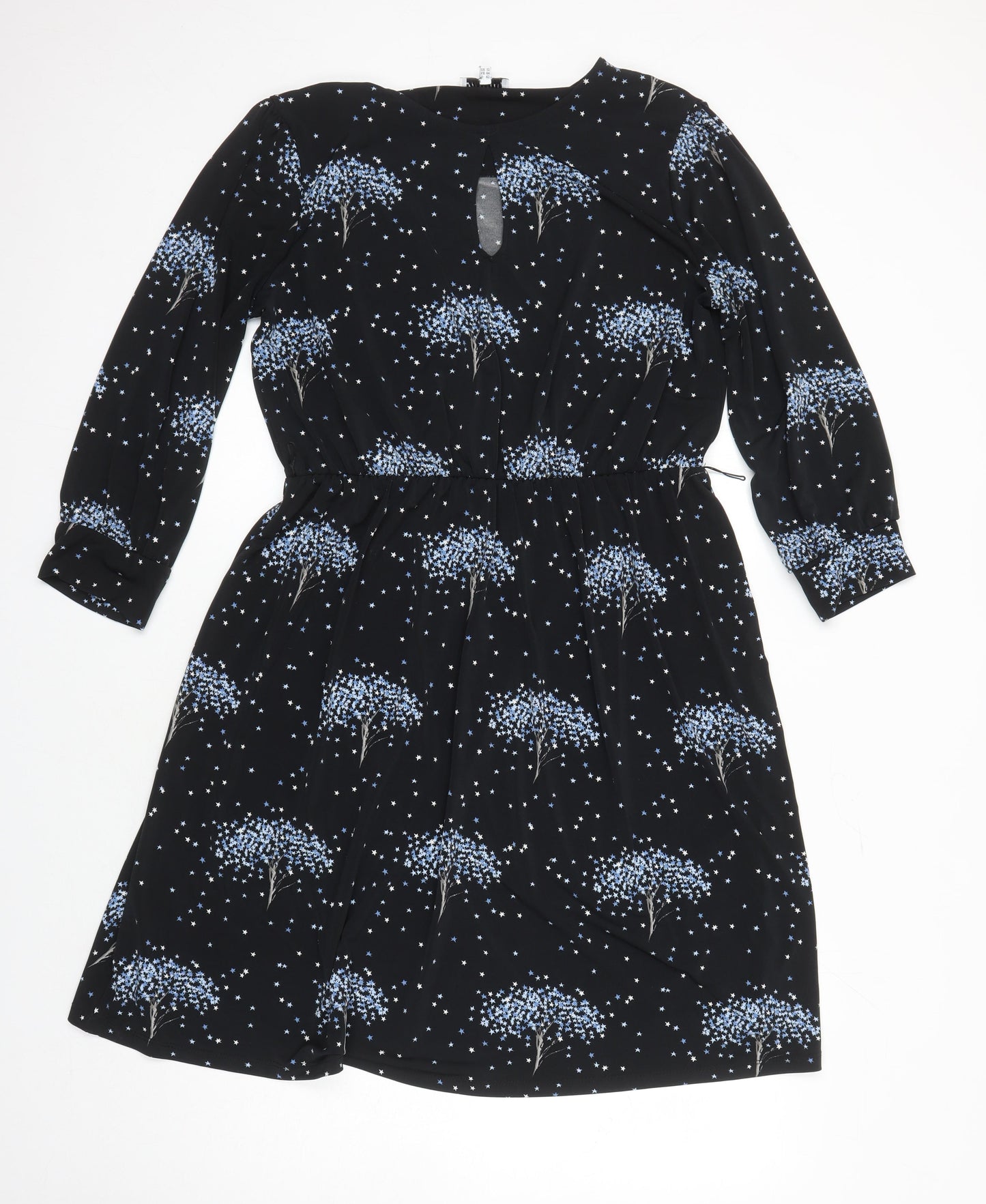 Warehouse Womens Multicoloured Geometric Polyester Fit & Flare Size 16 Round Neck