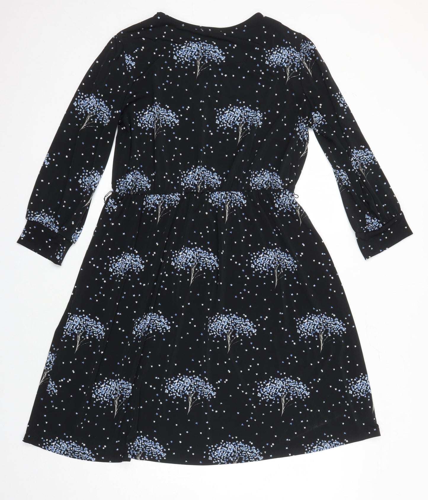 Warehouse Womens Multicoloured Geometric Polyester Fit & Flare Size 16 Round Neck