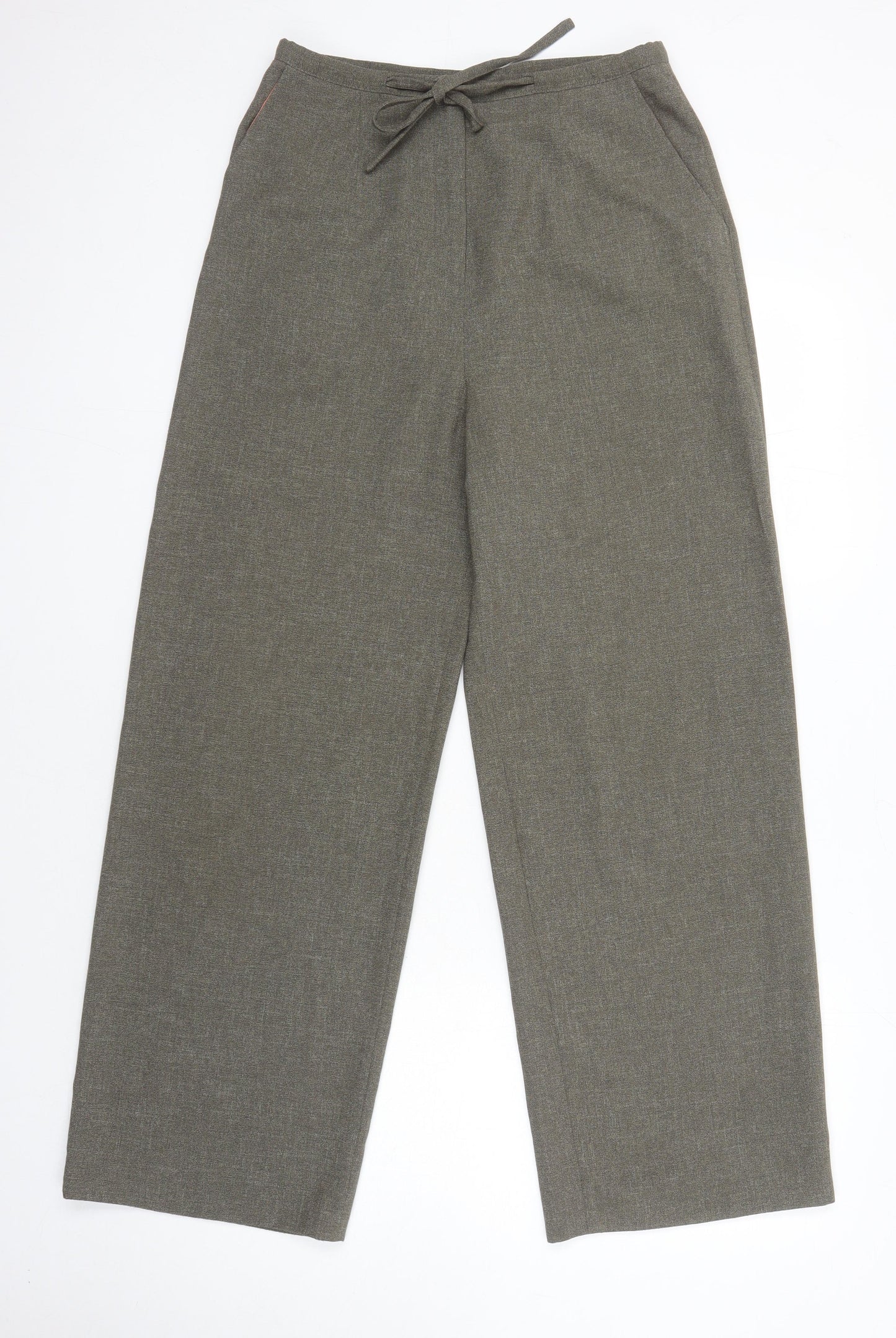 Alex & Co Womens Brown Polyester Trousers Size 12 L29 in Regular Zip