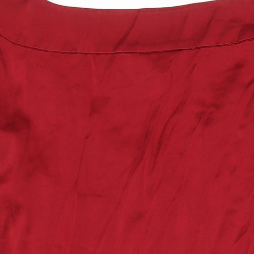 NEXT Womens Red Silk Tunic Blouse Size 20 V-Neck