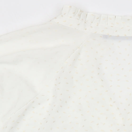 M&S Collection Womens Ivory Geometric Polyester Tunic Blouse Size 22 V-Neck
