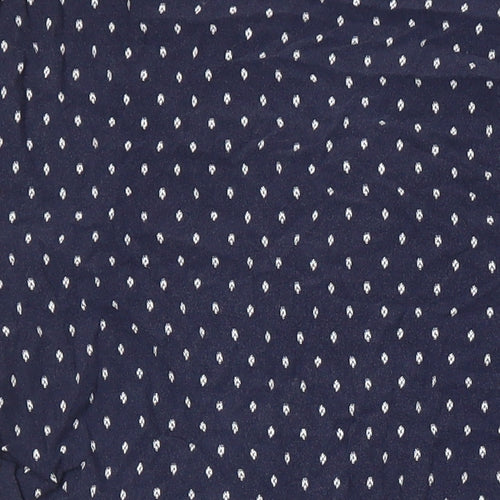 H&M Womens Blue Geometric Viscose Tunic Blouse Size 10 V-Neck