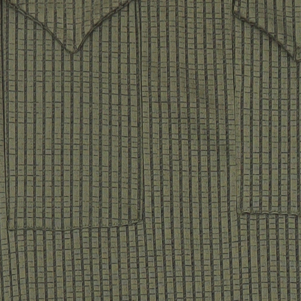 Missguided Womens Green Herringbone Polyester Straight & Pencil Skirt Size 8 - Elasticated Waist