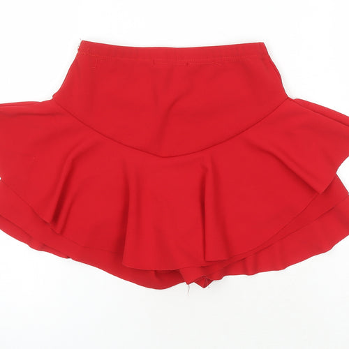 Stylewise Womens Red Polyester Basic Shorts Size 8 Regular - Elasticated Waist