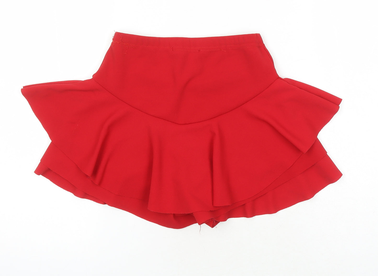 Stylewise Womens Red Polyester Basic Shorts Size 8 Regular - Elasticated Waist