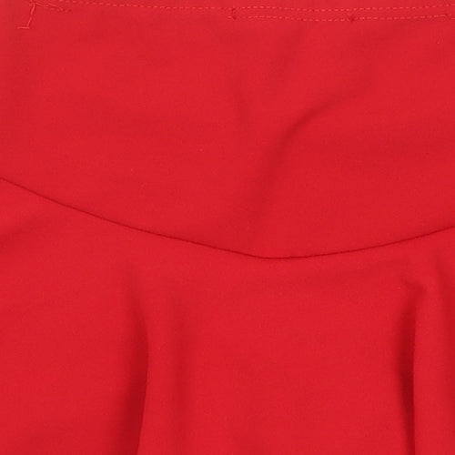 Stylewise Womens Red Polyester Basic Shorts Size 8 Regular - Elasticated Waist