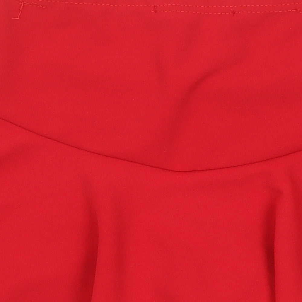 Stylewise Womens Red Polyester Basic Shorts Size 8 Regular - Elasticated Waist