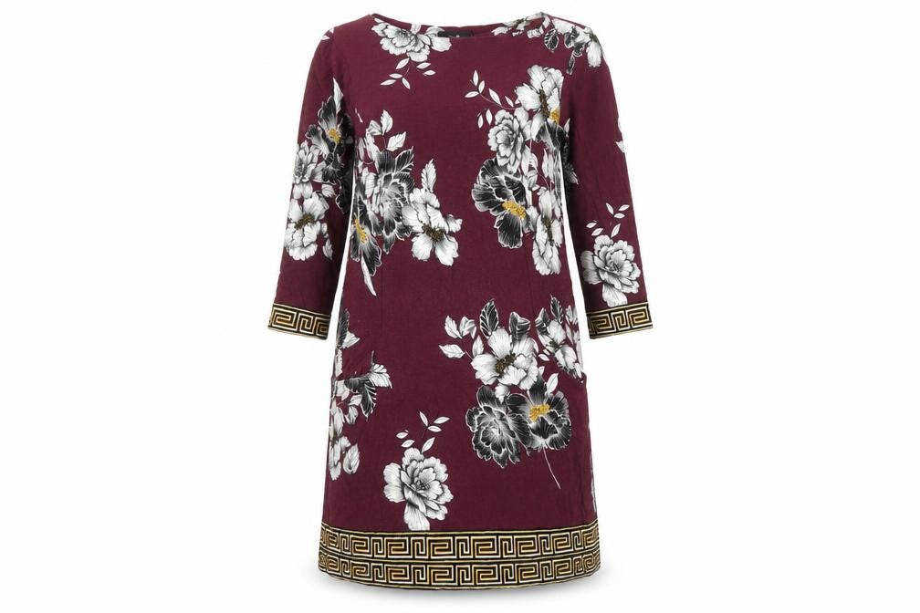 Wallis Womens Multicoloured Floral Viscose A-Line Size 12 Boat Neck